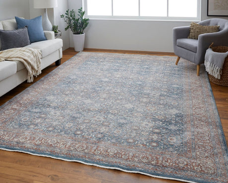 Feizy Marquette 39Gtf Blue/Rust Rug.