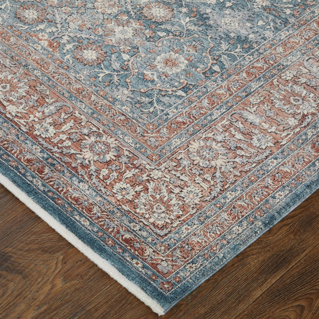 Feizy Marquette 39Gtf Blue/Rust Rug.