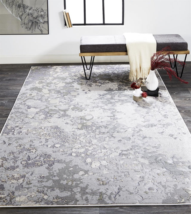 Feizy Micah 3336F Silver/Ivory Rugs.