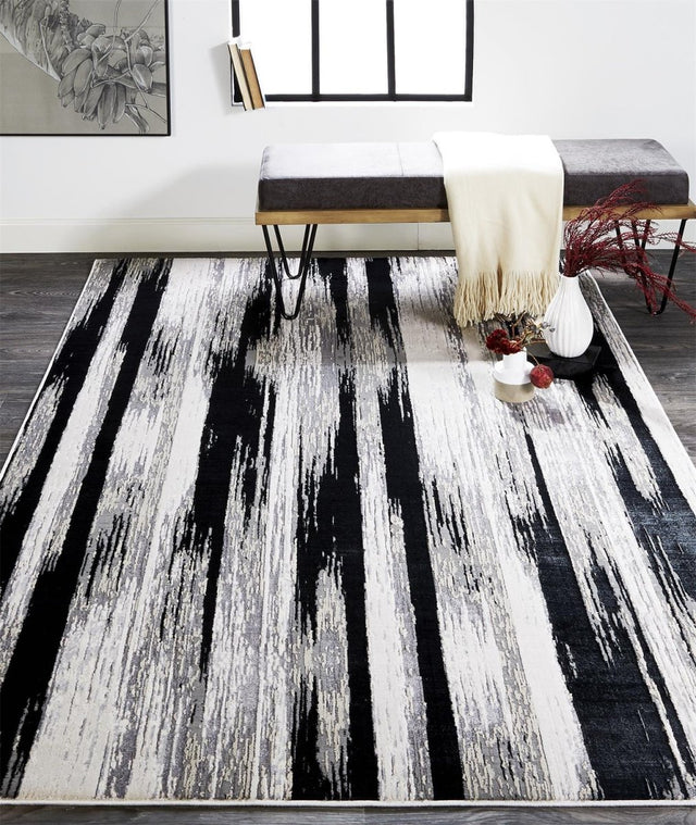 Feizy Micah 3338F Black/Silver Rugs.