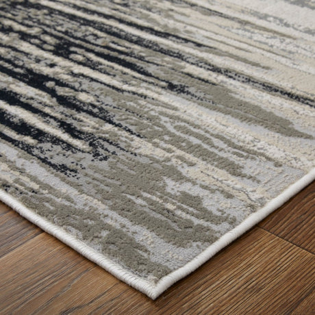 Feizy Micah 69439Lrf Black/Silver/Taupe Rug.