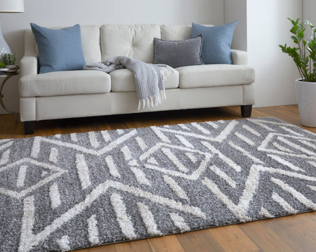 Feizy Mynka Myn39Ibf Gray/Ivory Rug.