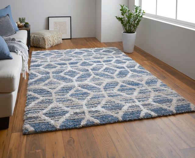 Feizy Mynka Myn39Icf Blue/Ivory Rug.