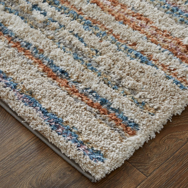 Feizy Mynka Myn39Ief Ivory/Blue/Orange Rug.