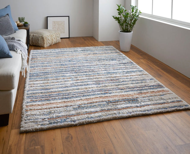 Feizy Mynka Myn39Ief Ivory/Blue/Orange Rug.