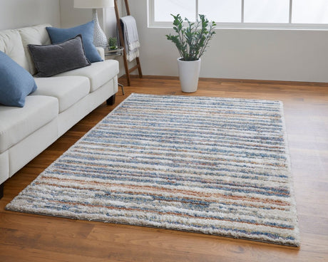 Feizy Mynka Myn39Ief Ivory/Blue/Orange Rug.