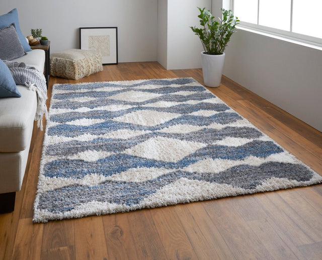 Feizy Mynka Myn39Iff Ivory/Gray/Blue Rug.