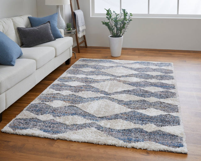 Feizy Mynka Myn39Iff Tan/Ivory/Blue Rug.