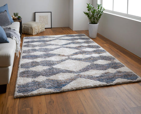 Feizy Mynka Myn39Iff Tan/Ivory/Blue Rug.