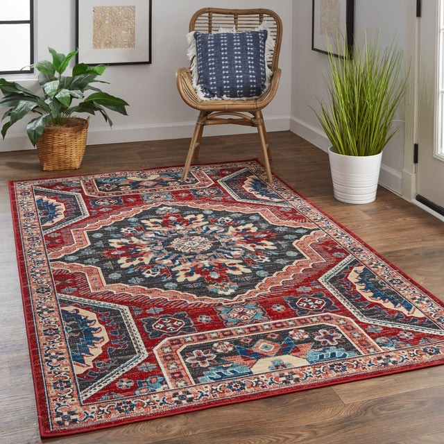 Feizy Nolan 39Cdf Red/Blue Rugs.