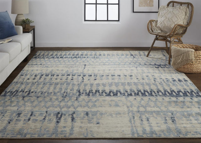 Feizy Palomar 6631F Tan/Blue Rugs.