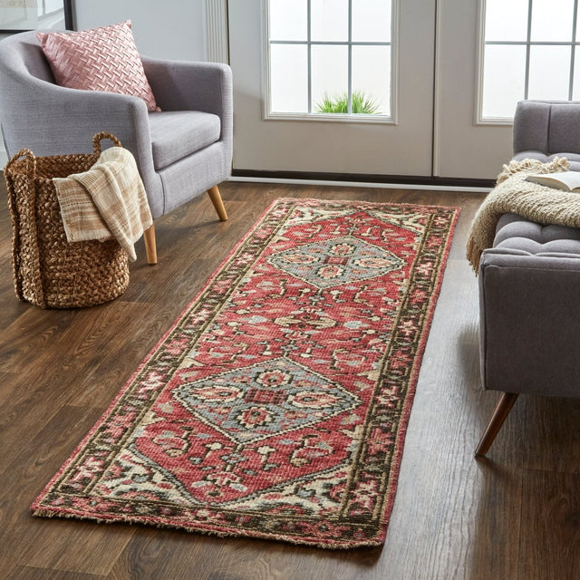 Feizy Piraj 6453F Red/Gray Rugs.