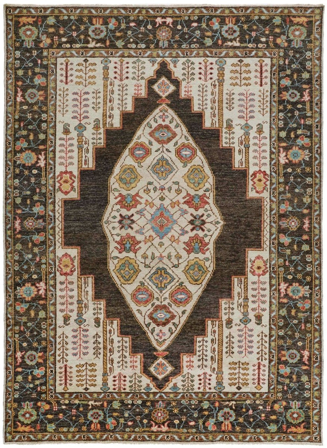 Feizy Piraj 6755F Brown/Yellow Rugs.