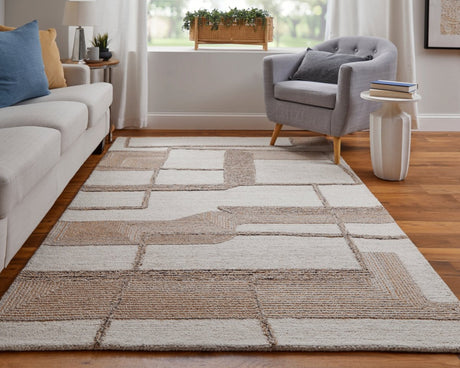 Feizy Pollock Plk8954F Ivory/Brown/Tan Rug.