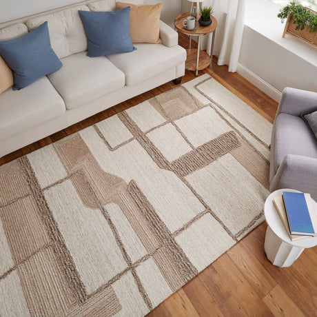 Feizy Pollock Plk8954F Ivory/Brown/Tan Rug.