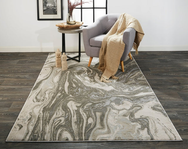 Feizy Prasad 3894F Gray/Ivory Rugs.