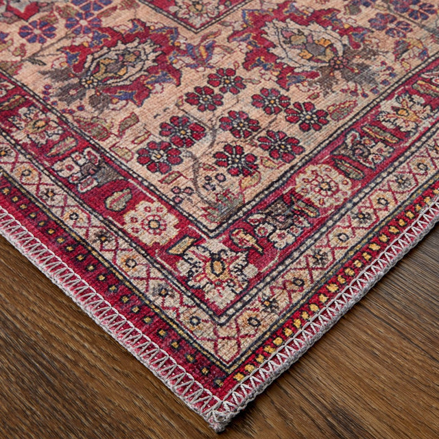 Feizy Rawlins Rln39Hlf Red/Tan/Pink Rug.