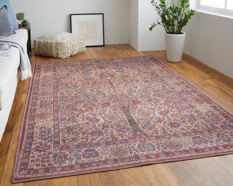 Feizy Rawlins Rln39Hlf Red/Tan/Pink Rug.