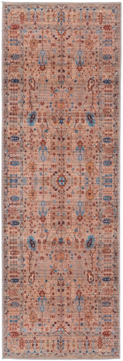 Feizy Rawlins Rln39Hpf Tan/Pink/Blue Rug.