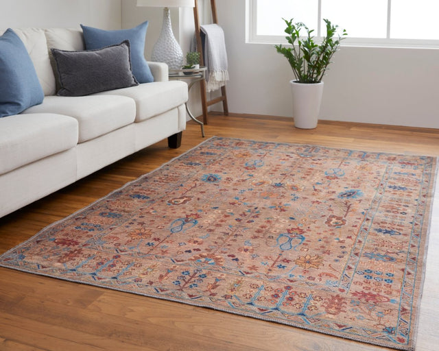 Feizy Rawlins Rln39Hpf Tan/Pink/Blue Rug.