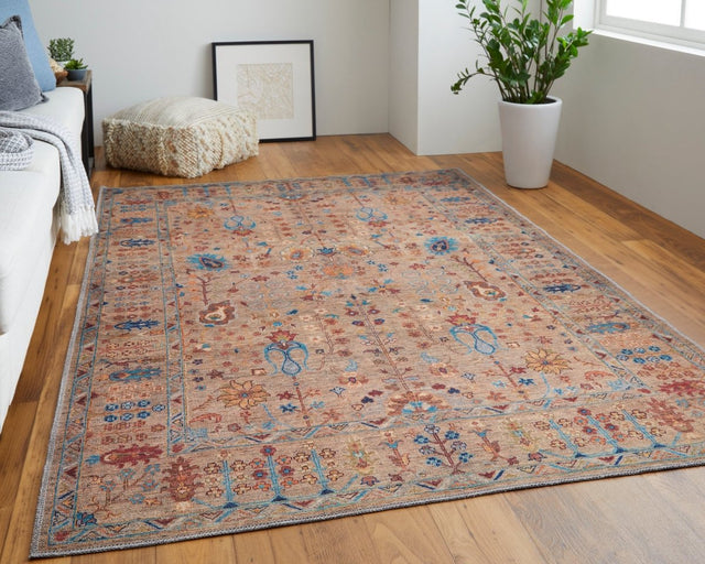 Feizy Rawlins Rln39Hpf Tan/Pink/Blue Rug.