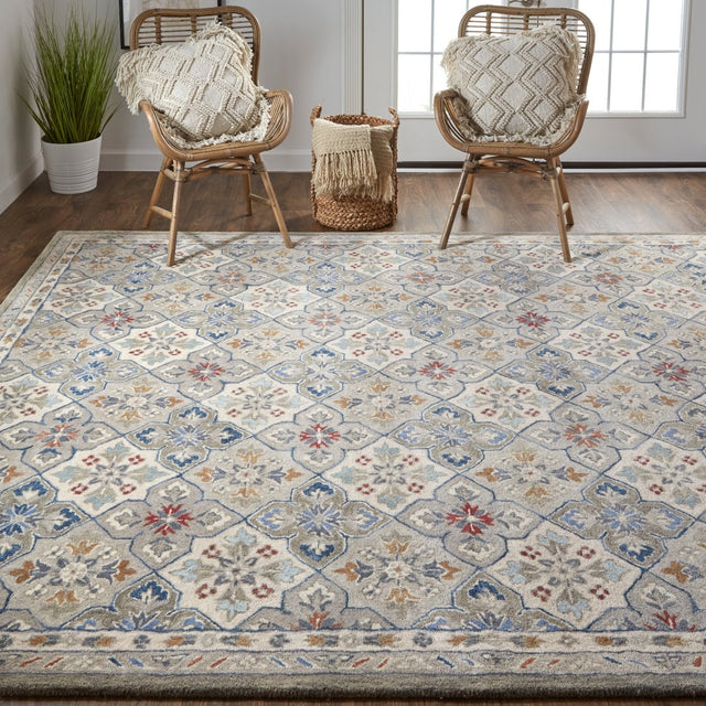 Feizy Rylan 8638F Gray/Multi Rug.