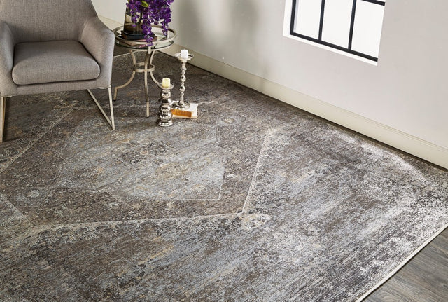 Feizy Sarrant 3963F Gray/Silver Rugs.