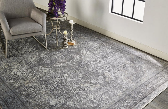 Feizy Sarrant 3967F Gray/Silver Rugs.