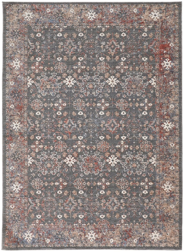 Feizy Thackery 39Cyf Gray/Red Rugs.