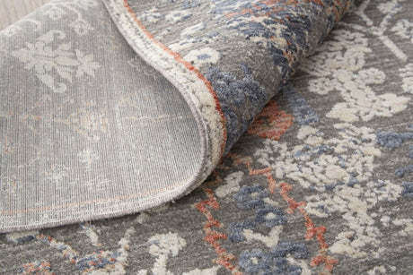 Feizy Thackery 39D1F Gray/Red Rugs.