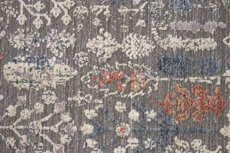 Feizy Thackery 39D1F Gray/Red Rugs.