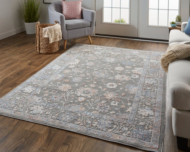 Feizy Thackery 39D2F Gray/Blue Rugs.