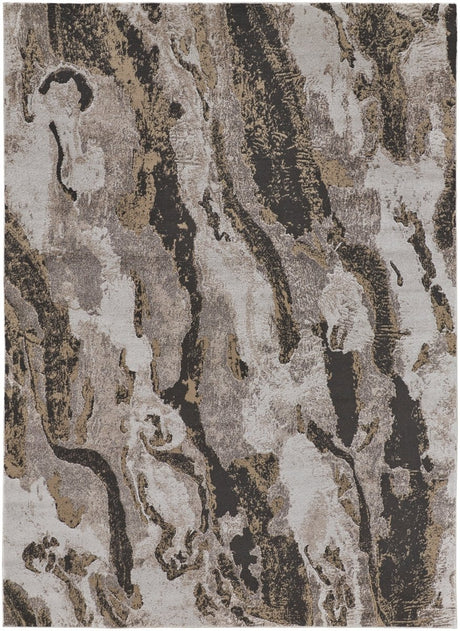 Feizy Vancouver 39Fgf Charcoal/Beige Rug.