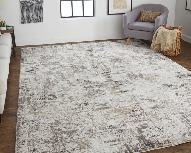 Feizy Vancouver 39Fhf Ivory/Charcoal Rug.