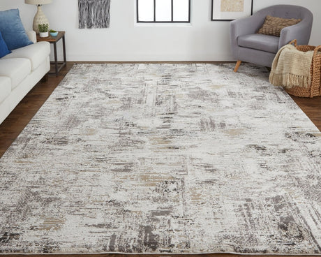 Feizy Vancouver 39Fhf Ivory/Charcoal Rug.