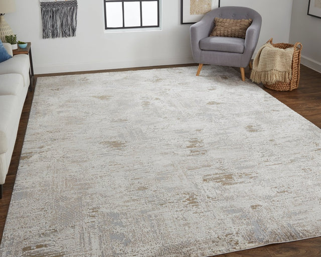 Feizy Vancouver 39Fhf Ivory/Gray Rug.