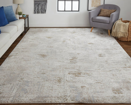 Feizy Vancouver 39Fhf Ivory/Gray Rug.