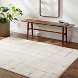 Surya Freud Feu-2300 Ivory, Black Rug.