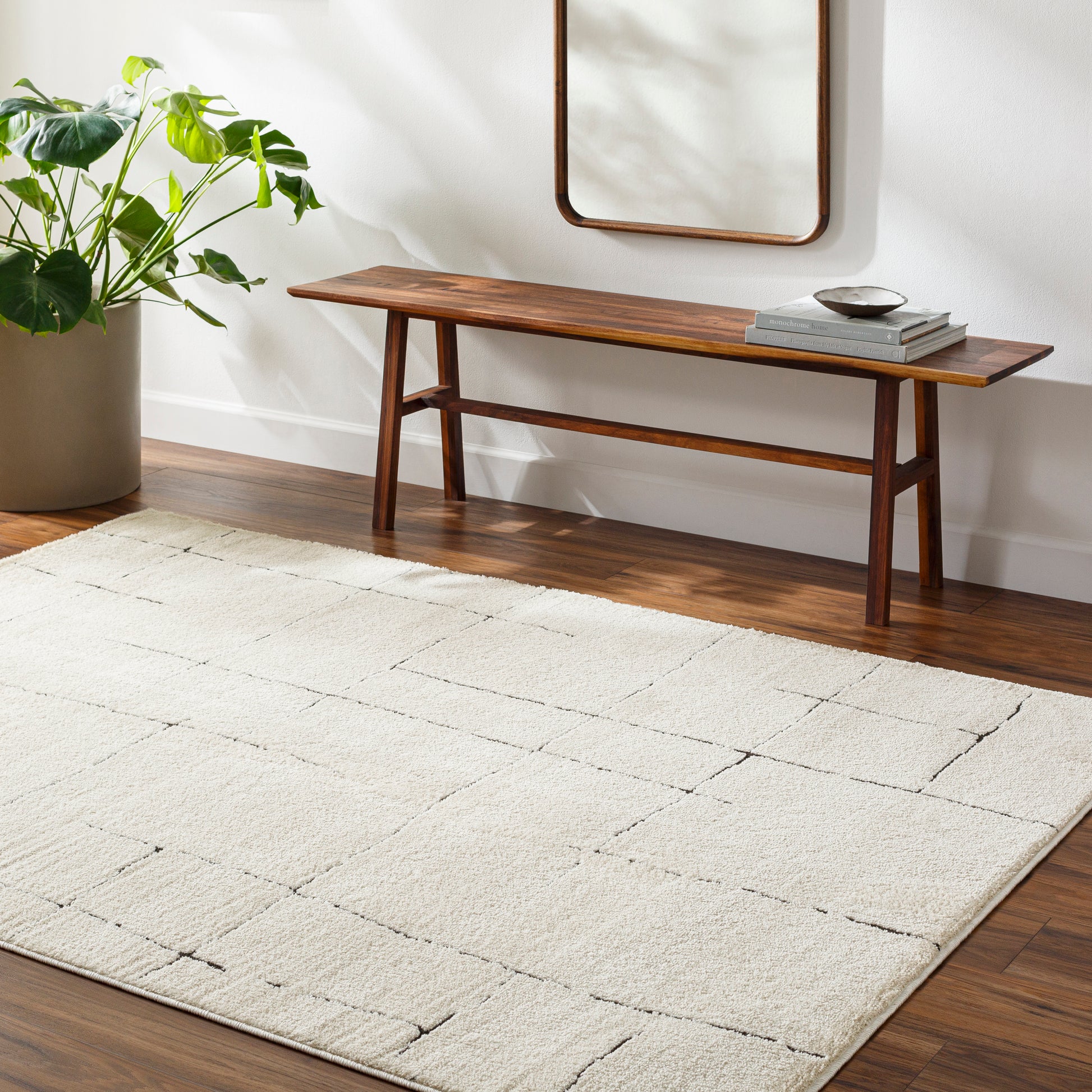 Surya Freud Feu-2300 Ivory, Black Area Rug