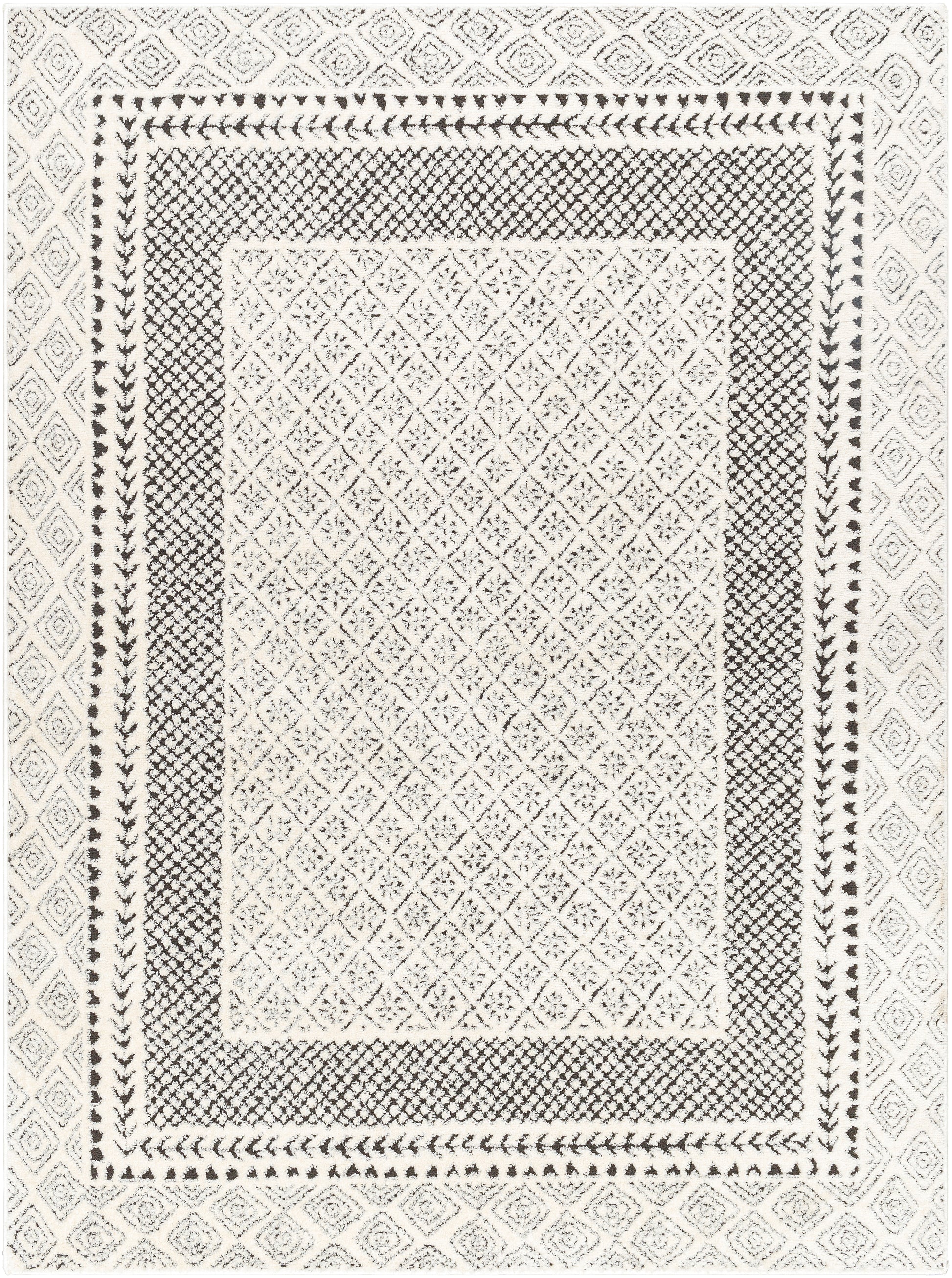 Surya Freud Feu-2301 Ivory, Black Area Rug