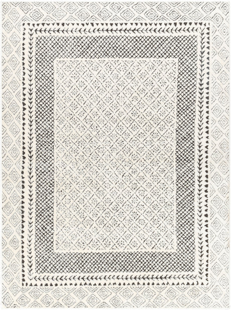 Surya Freud Feu-2301 Ivory, Black Rug.