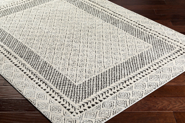 Surya Freud Feu-2301 Ivory, Black Rug.