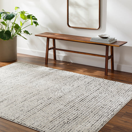 Surya Freud Feu-2305 Ivory, Black Rug.