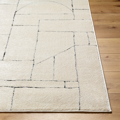 Surya Freud Feu-2307 Ivory, Black Area Rug