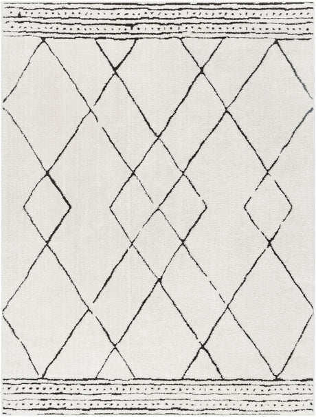 Surya Freud Feu-2322 Ivory, Black Rug.