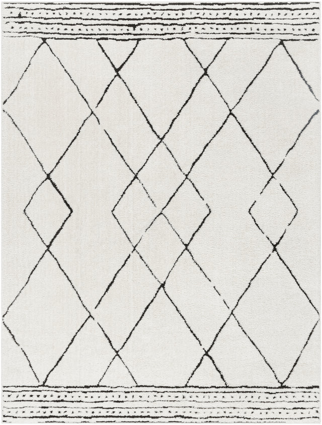 Surya Freud Feu-2322 Ivory, Black Rug.