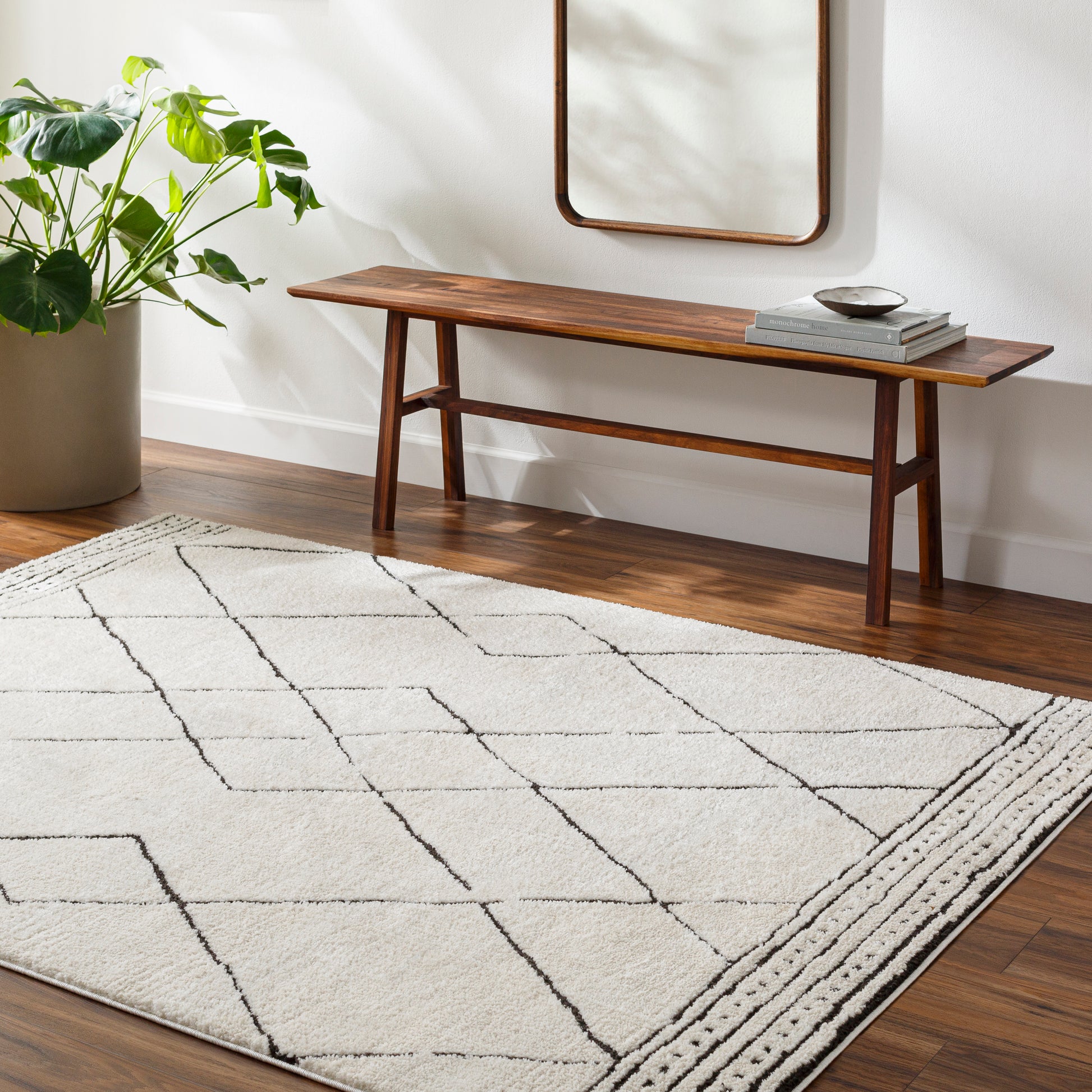 Surya Freud Feu-2322 Ivory, Black Area Rug