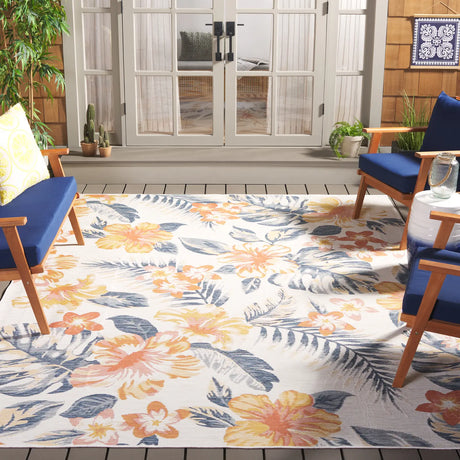 Safavieh Sunrise 8'-0" x 10'-0" Rug in Ivory / Rust Blue