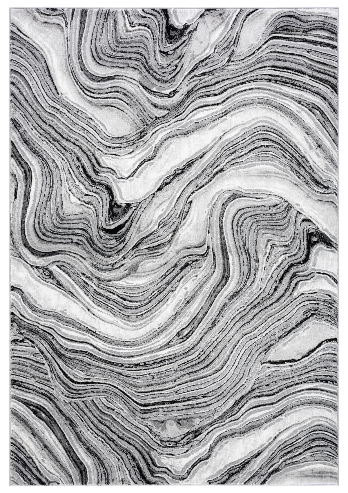 Safavieh Meadow 500 4'-0" x 6'-0" Rug in Black / Grey