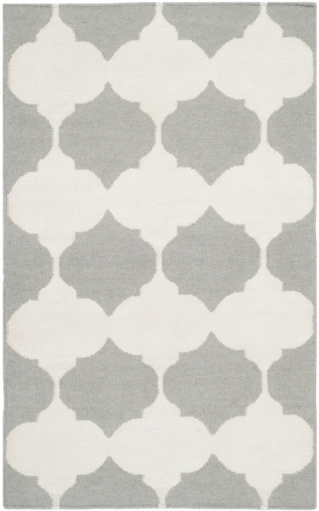 Safavieh Dhurries 2'-6" x 4'-0" Rug in Grey / Ivory